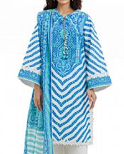 Bonanza Off White/Blue Lawn Suit- Pakistani Lawn Dress