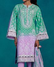 Bonanza Green/Lilac Lawn Suit- Pakistani Designer Lawn Suits
