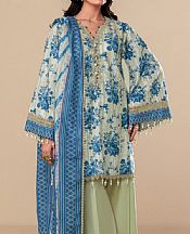 Bonanza Ivory/Blue Lawn Suit- Pakistani Designer Lawn Suits