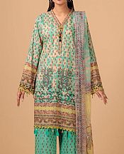 Bonanza Ivory/Mint Lawn Suit- Pakistani Designer Lawn Suits