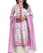Bonanza Ivory/Pink Lawn Suit- Pakistani Designer Lawn Suits