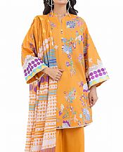 Bonanza Orange Lawn Suit- Pakistani Designer Lawn Suits