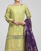 Apple Green Jacquard Suit- Pakistani Winter Dress