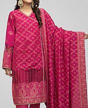Shocking  Pink Jacquard Suit- Pakistani Winter Dress