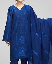 Royal Blue Jacquard Suit- Pakistani Winter Dress