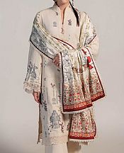 Bonanza Off White Khaddar Suit- Pakistani Winter Clothing