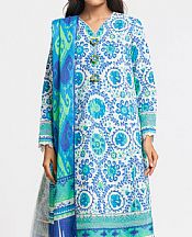 Bonanza Off White/Turquoise Karandi Suit- Pakistani Winter Dress