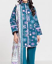 Bonanza Teal Cross Hatch Suit- Pakistani Winter Dress