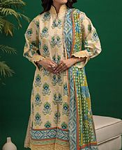 Bonanza Cream Lawn Suit (2 pcs)- Pakistani Designer Lawn Suits