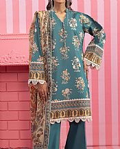 Bonanza Greyish Turquoise Lawn Suit (2 pcs)- Pakistani Designer Lawn Suits