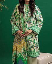 Bonanza Off White/Green Lawn Suit (2 pcs)- Pakistani Lawn Dress