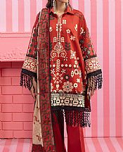 Bonanza Pale Red Lawn Suit (2 pcs)- Pakistani Lawn Dress