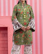 Bonanza Green Lawn Suit (2 pcs)- Pakistani Lawn Dress