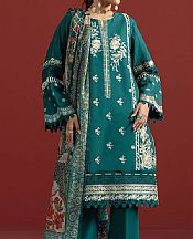 Bonanza Teal Cambric Suit- Pakistani Designer Lawn Suits
