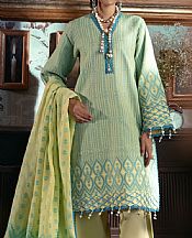 Bonanza Green/Pale Yellow Jacquard Suit- Pakistani Designer Lawn Suits