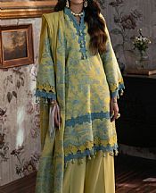 Bonanza Yellow/Blue Lawn Suit- Pakistani Lawn Dress