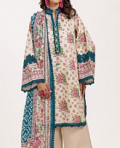 Bonanza Ivory Lawn Suit (2 pcs)- Pakistani Lawn Dress
