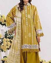 Bonanza Satin Sheen Gold Lawn Suit- Pakistani Designer Lawn Suits