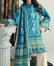 Bonanza Teal Blue Lawn Suit- Pakistani Designer Lawn Suits