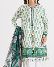 Bonanza Off White/Green Lawn Suit- Pakistani Designer Lawn Suits