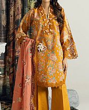 Bonanza Orange Lawn Suit (2 pcs)- Pakistani Designer Lawn Suits