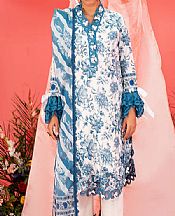 Bonanza Off White/Blue Lawn Suit (2 pcs)- Pakistani Lawn Dress