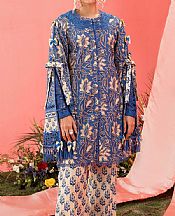 Blue/Ivory Lawn Suit (2 pcs)