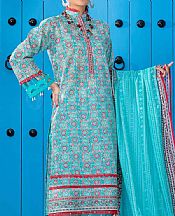 Cyan Lawn Suit- Pakistani Lawn Dress