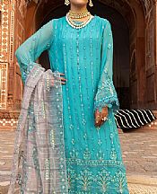 Turquoise Chiffon Suit- Pakistani Designer Chiffon Suit