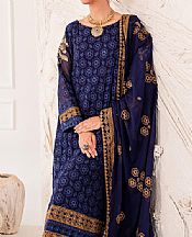 Navy Blue Chiffon Suit