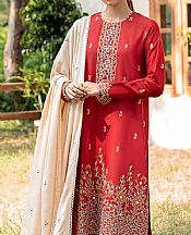 Red Cotton Suit- Pakistani Winter Clothing