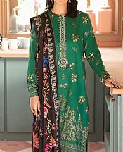 Emerald Green Cotton Suit- Pakistani Winter Dress
