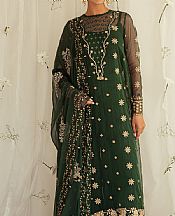 Cross Stitch Green Organza Suit- Pakistani Designer Chiffon Suit