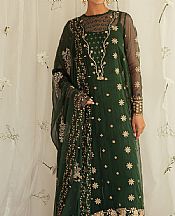 Cross Stitch Green Organza Suit- Pakistani Designer Chiffon Suit
