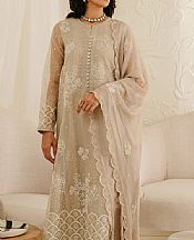 Cross Stitch Ivory Organza Suit- Pakistani Chiffon Dress