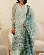 Cross Stitch Light Turquoise Organza Suit- Pakistani Designer Chiffon Suit