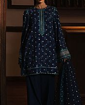 Cross Stitch Navy Blue Silk Suit- Pakistani Chiffon Dress