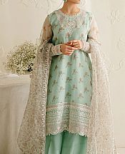 Cross Stitch Mint Organza Suit- Pakistani Designer Chiffon Suit