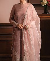 Cross Stitch Rose Pink Net Suit- Pakistani Designer Chiffon Suit