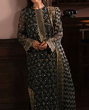 Cross Stitch Teal Silk Suit- Pakistani Designer Chiffon Suit