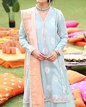 Sky Blue Jacquard Suit- Pakistani Lawn Dress