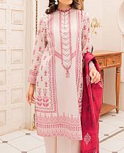 White/Baby Pink Lawn Suit