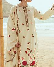 Cross Stitch Ivory Cotton Suit- Pakistani Winter Dress