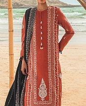 Cross Stitch Bright Orange Cotton Suit