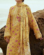 Cross Stitch Mustard Cotton Suit- Pakistani Winter Dress