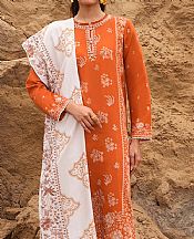 Cross Stitch Orange Cotton Suit- Pakistani Winter Clothing