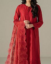 Cross Stitch Red Lawn Suit- Pakistani Designer Lawn Suits