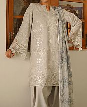 Cross Stitch Light Grey Silk Suit- Pakistani Chiffon Dress