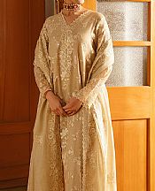 Cross Stitch Sand Gold Tissue Suit- Pakistani Designer Chiffon Suit