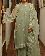 Cross Stitch Pistachio Green Organza Suit- Pakistani Chiffon Dress